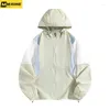 Trenchs pour hommes Manteaux de printemps Veste anti-UV et à la mode légère respirante extérieure décontractée colorblock camping manteau à capuche