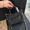 Diseñador de lujo Caviar Caviar cuero negro CO Many Capas bolsas Bolsas de piel de becerro hardware Matelasse Crossbody Bolsos de cuerpo Gurn Pochette Pochette 19cm