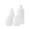 Vases 4x fleur moderne blanc géométrique décor européen minimaliste pour étagère bureau chambre table salon