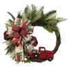 Guirnalda delantera de camión para ventana, decoración de puerta de Navidad roja, colgante de pared para decoraciones navideñas, accesorios para fiesta en casa Wly935 s