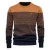 Men's Sweaters 2024 Mens Sweater Streaks Pullover Knit Bottoming Shirt T-shirt Crew Neck Top Comfortable And Soft Fashion Clothing