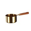 Outils de mesure en acier inoxydable plaqué titane, cuillère en bois d'acacia doré, tasse, outil de cuisson de cuisine, ensemble de sept pièces de thé