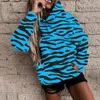 Kvinnors hoodies Långärmad randig tryckt huvtröja Kvinnor Pullover Casual Hoodie för Tunic Length Zip Up Womens Sweatshirt Pack