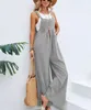 Womens Jumpsuits Rompers Summer womens long jumpsuit solid color casual loose fit thin size sleeveless shoulder strap wide leg womens suspension loose jumpsuitL24