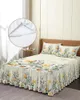 Bed Skirt Flowers Daisy Lavender Elastic Fitted Bedspread With Pillowcases Protector Mattress Cover Bedding Set Sheet