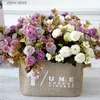 Faux Floral Greenery 1 Bundle European Small Clove Carnations Artificial Flowers Wholesale Home Photography Soft Decoration Handmade Diy Materials Y240322