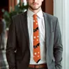 Laço amarra o halloween amarre laranja morcegos preto colar de pescoço gráfico de colarinho casual para homens acessórios de gravata de negócios para homens