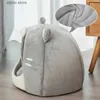 Lits pour chats Meubles Automne hiver chaud confortable PP coton chat lit mignon animal maison confortable en forme de chat doux lit pour animaux de compagnie lit pour animaux de compagnie avec coussin Y240322