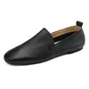 Freizeitschuhe, Rindsleder, tägliches Fahren, flache Damen-Basic-Mokassins, runde Zehen, Größe 40, einfache Loafer, Slip-on-Damen-weiße Pantoletten