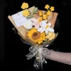 Handgjorda virkade konstgjorda blommor bukett för hennes flickvän bröllop Valentine Love Gift Ideas Crafts Decor 240308