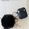 Acessórios para fone de ouvido Ballet Pingente Caixa de fone de ouvido para AirPods 3 Capa com coração circular Chaveiro fofo de pelúcia para Airpods 1 2 Pro Pro2 fundaBalletY240322