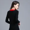 Vêtements ethniques Cheongsam Femmes Plus Taille Court Tops 2024 Automne Mode Coton Mélange Épissage Broderie Style Chinois Qipao Chemises Femme
