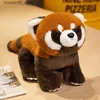 Plush Dolls Raccoon Wildlife Forest Animal Doll Plush Toy Filling Red Panda Sitting and Lying Plush Like a True Child Summoning Gift Q240322