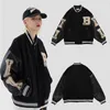 Mensjackor 2024 Spring och Autumn Jacket Hip-Hop Street Baseball Uniform Loose Pu Stitching Function Wind Top