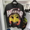 Рубашка Hellstar Мужские футболки с коротким рукавом футболка, женщины, высококачественная уличная одежда хип-хоп