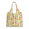 Sacs à provisions Orla Kiely Stem et Bird Sac d'épicerie Toile Shopper Épaule Fourre-tout Capacité Portable Style Scandinave Sac à main