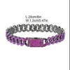 Collier chaîne de personnalité européenne et américaine, en alliage de diamants violets, Bracelet Hip Hop Cool pour hommes