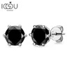 Iogou Morden Real 1 قيراط أقراط أسود أسود للرجال 100 ٪ 925 Sterling Silver Engring Women Gifts GIFTS 240228