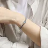 Pixiu-Armband aus grauem Mondlichtstein für Damen, Sommer-Kristall, längliches Weben, feines Handgelenk