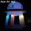 6mH (20ft) wholesale White Standing Inflatable UFO Model Durable Oxford Spaceship Natural Things with Air Blower for Event/Promotion/Activities Decoration