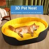 Kennele Pensje zmywalne dwustronne przez cały sezon dostępne w dużych i super dużych łóżkach dla psa Sofas Dom Doms Soft Wool Pet Dogs ciepłe koty łóżka S-XL Y240322