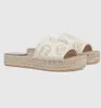 Marque 2024s / s Femmes Interlocature-g Espadrille Sandales Chaussures Cordon Slieuse plate-forme en caoutchouc Bottom Slippers Daily Lady Walking EU35-42