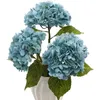 Hortensia fleurs artificielles Real Touch Latex 19 pouces grand pour la décoration de la maison Bouquet de mariée mariage 6 pièces 49 cm 240308