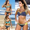 Bikini Badmode Vrouwen Sexy Set Push Up Badpak Vrouwelijke Tweedelige Halter Geel Meisje Strandkleding 240320