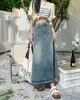 Юбки S-XL Длинная джинсовая юбка трапециевидной формы 2024 Корейский стиль Винтажные джинсы миди с высокой талией и кисточками женские (L2990
