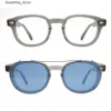 Lunettes de soleil Johnny Depp Style rond gris lunettes optiques cadre polarisé pince sur lentille teintée lunettes de soleil pour hommes femmes conduite lunettes UV400 L240322