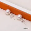 Aretes Perlas únicas Joyería Exquisita Perla de agua dulce blanca redonda plana de 8 mm