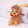 Nyckelringar Figure Dog Nyckelring Craft PVC Vinyl Animal Poodle Trinkets For Car Rhinestone Metal