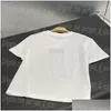 Mulheres T-shirt Carta Mulheres Camiseta Branca Casual Tees Tops Verão Diário Manga Curta Camisas Esportivas Drop Delivery Vestuário Roupas Otkep