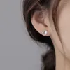 Boucles d'oreilles en argent 925 opale pour femmes et filles, cadeau d'anniversaire élégant en pierre bleue, bijoux de tempérament à la mode, vente en gros