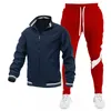 Herren-Trainingsanzüge, 2024 Frühlings- und Herbstsaison, Straßenlaufsport, Trend, modische Freizeitjacke, gespleißter Druck, Langarm-Set