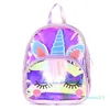 Enfants école sac à dos mignon PVC sac mode dessin animé enfants licorne belle étanche Laser sacs à dos gelée Animal sac à main Wxcdg