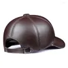 Ball Caps 2024 Winter Man Genuine Leather Baseball Male Casual Cowhide Belt Ear Warm 56-60 Adjustable Sprot Flight Hats