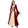 Tema traje elegante para palco de drama europeu e americano estilo retro vestido medieval com gravata cintura luxuoso ouro diamante gota deli otybl