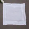 Laço amarra 12pcs lenços de algodão Hankies Jacquard Pocket Pocket Square Toot