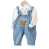 Baby Overalls Kinder Hosen Frühling Herbst süße Hosen Mädchen Kleine Kinder Jeans 13 Jahre Denim 240307