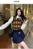 Skirts designer brand Miu style half skirt letter embroidery high waisted college pleated versatile in spring YZOV