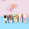 Fridge Magnets 5-piece resin cartoon swimming chart refrigerant magnet home decoration Nordic INS personalized home whiteboard decoration Y240322