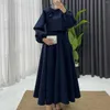 エスニック服女性イスラム教徒のファッションルーズロングスリーブフローラルトップドレス2ピースセットエレガントな贅沢なソリッドアウトフィス