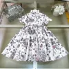 Nieuwe designer kinderkleding meisjes jurken Vlinder bloemenprint kind rok kant Prinses jurk Maat 90-150 CM baby japon 24Mar