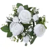 Fiori decorativi Candeliere rosa simulato europeo Ghirlanda Tavola di San Valentino Decorazione per feste (bianco) Anelli Ghirlande Stile floreale