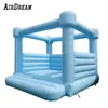 4,5x4,5 m (15x15ft) Partihandel god kvalitet bouncy castle himmelblå uppblåsbar bröllop bouncer brud full pvc bounce house kommersiellt bröllop tält gummibåt hoppning