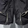 Mäns shorts Mens Black Cargo Pants Mens Multi Pocket Casual Zippered Shorts Borsted Cargo Patchwork Pants Korean Street Clothing Semi Mens J240322