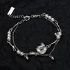 Braccialetti con ciondoli F.I.N.S stile cinese vero argento sterling S925 giada pulsante della pace fatto a mano conchiglia perla doppie catene mano gioielleria raffinata L240322