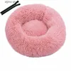 chenils pens Lit pour animaux de compagnie litière pour chat chenil pour chien en peluche rond lit de couchage profond chauffant avec coussin amovible chenil pour animaux de compagnie fermeture éclair amovible et lavable Y240322