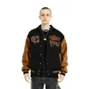 Men039s Kurtki American Streetwear Retro Varsity Jacket Men Letter Hafdery Bomber Ubranie Brown Baseball Mundur Poleśnia Haraj1551636